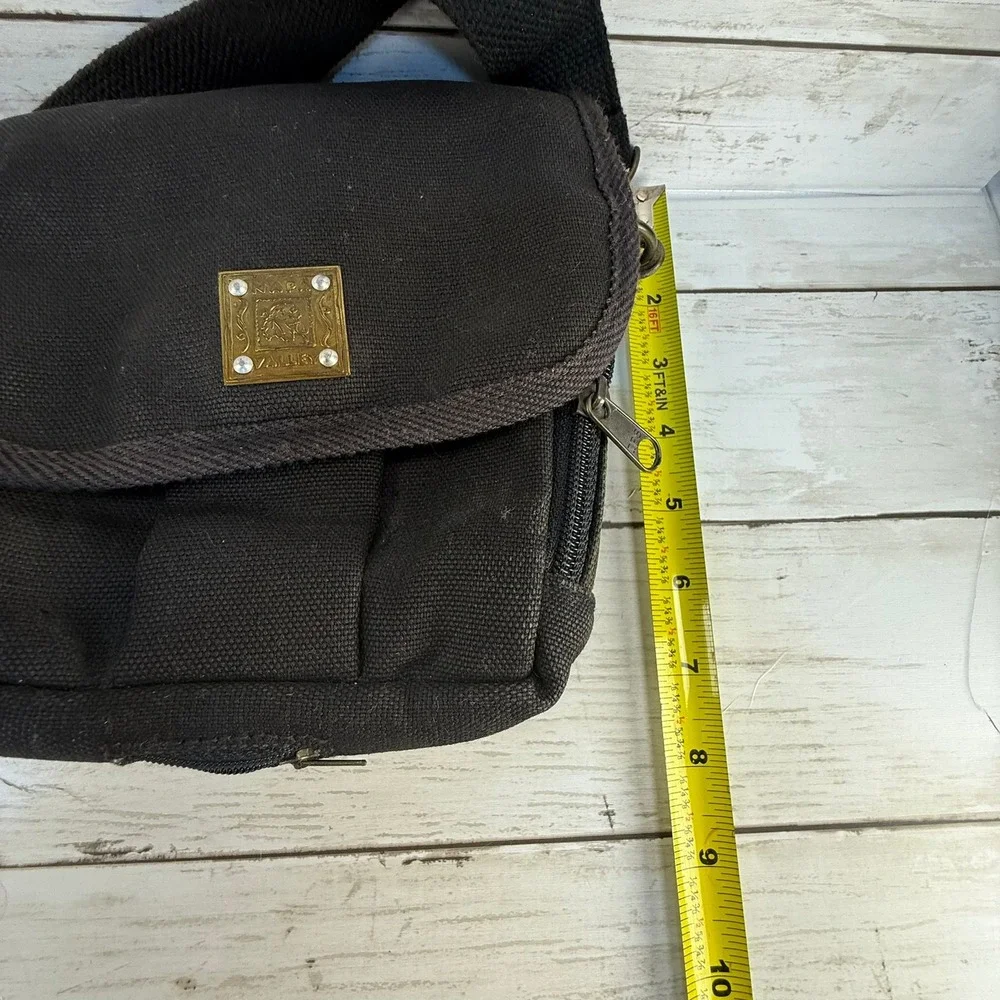 Napa Valley Black Canvas Crossbody Bag Utility Travel Messenger Small Pouch